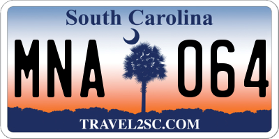 SC license plate MNA064