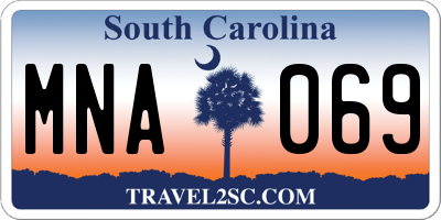 SC license plate MNA069