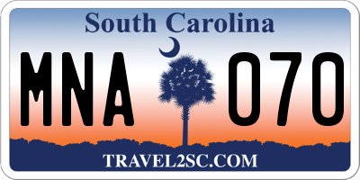 SC license plate MNA070