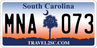 SC license plate MNA073
