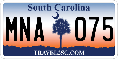 SC license plate MNA075