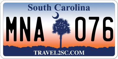 SC license plate MNA076