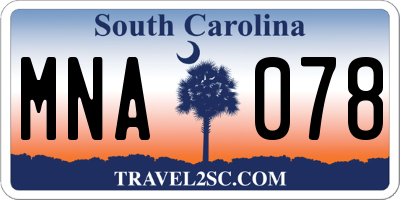 SC license plate MNA078