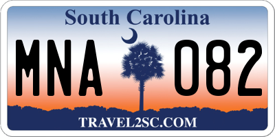 SC license plate MNA082