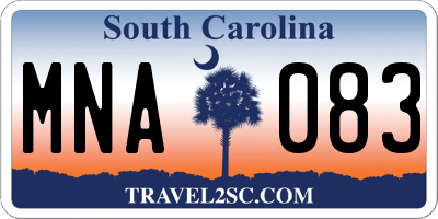 SC license plate MNA083