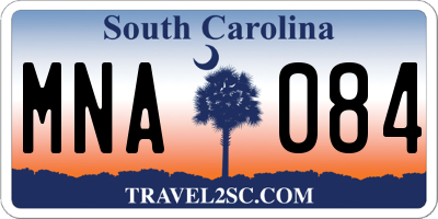 SC license plate MNA084