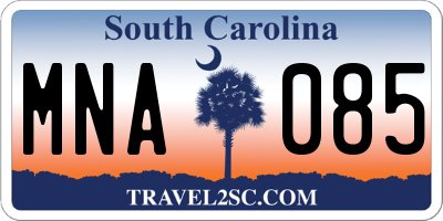 SC license plate MNA085