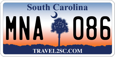 SC license plate MNA086