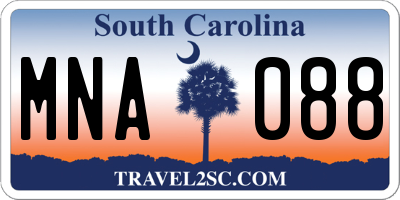 SC license plate MNA088