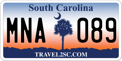 SC license plate MNA089