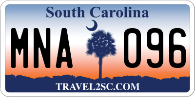 SC license plate MNA096