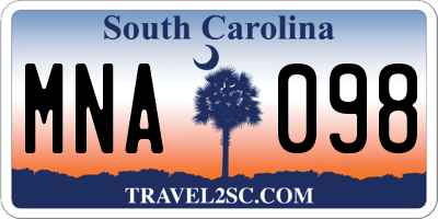 SC license plate MNA098
