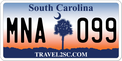 SC license plate MNA099