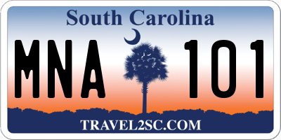 SC license plate MNA101