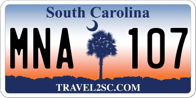 SC license plate MNA107