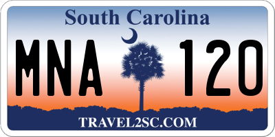 SC license plate MNA120