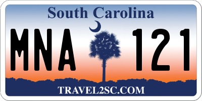 SC license plate MNA121