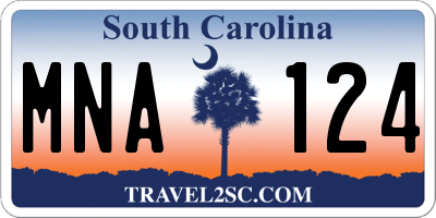 SC license plate MNA124