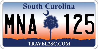 SC license plate MNA125