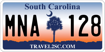 SC license plate MNA128