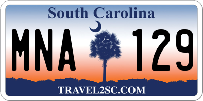 SC license plate MNA129