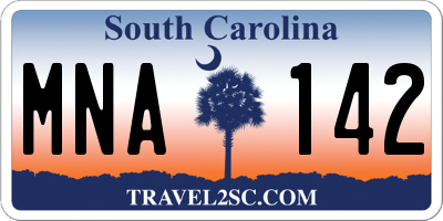 SC license plate MNA142