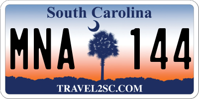 SC license plate MNA144