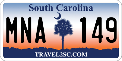 SC license plate MNA149