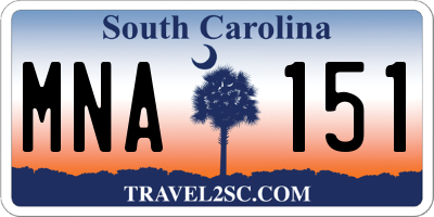 SC license plate MNA151