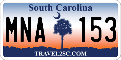 SC license plate MNA153