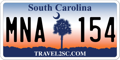 SC license plate MNA154