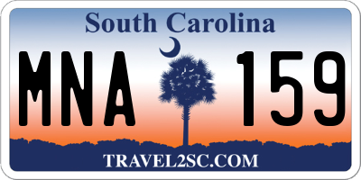 SC license plate MNA159