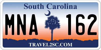 SC license plate MNA162