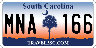 SC license plate MNA166