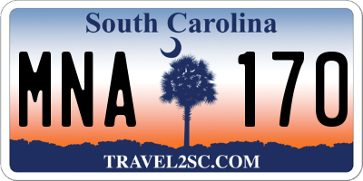 SC license plate MNA170