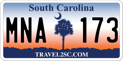SC license plate MNA173