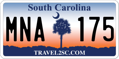 SC license plate MNA175