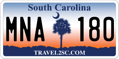 SC license plate MNA180