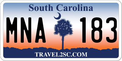 SC license plate MNA183