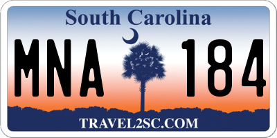 SC license plate MNA184