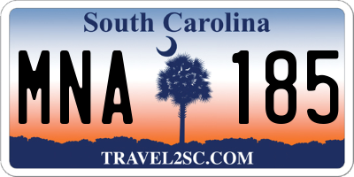 SC license plate MNA185
