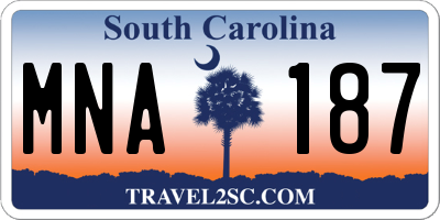 SC license plate MNA187