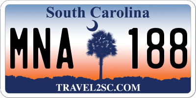 SC license plate MNA188