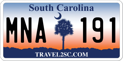 SC license plate MNA191