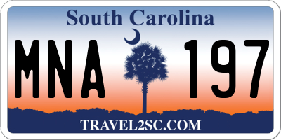 SC license plate MNA197