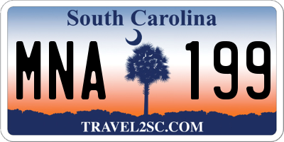 SC license plate MNA199