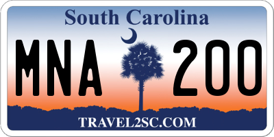 SC license plate MNA200