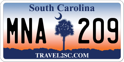 SC license plate MNA209