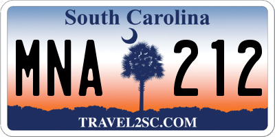 SC license plate MNA212