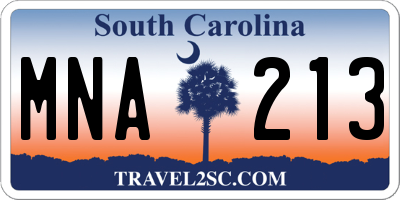 SC license plate MNA213